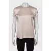 Straight cut silk T-shirt