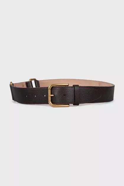 Brown belt with gold logo
