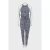 Dark blue jumpsuit with white print
