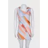 Straight dress in multicolor print