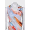 Straight dress in multicolor print