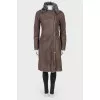 Sheepskin leather coat