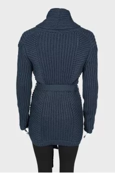 Knitted cardigan with double-breasted clasp