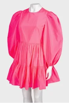 Bright pink dress with frills