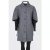 Cape with short sleeves in wool