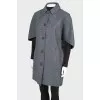 Cape with short sleeves in wool