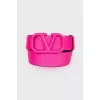 Pink leather belt