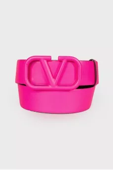 Pink leather belt