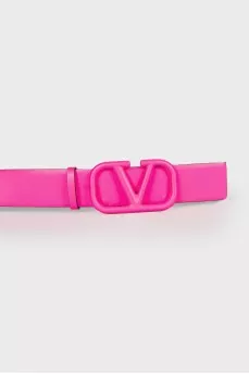 Pink leather belt
