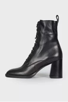 Square toe leather boots