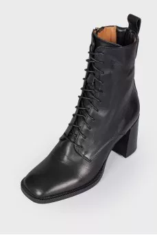 Square toe leather boots