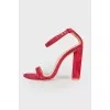 Suede raspberry sandals