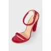 Suede raspberry sandals
