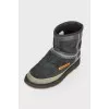 Suede uggs with textile inserts