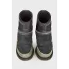 Suede uggs with textile inserts