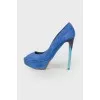 Gradient suede heels