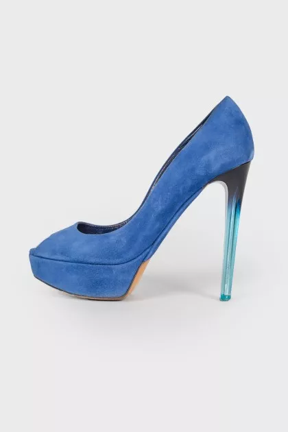 Gradient suede heels