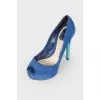 Gradient suede heels