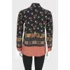 Contrast print silk shirt