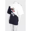 Asymmetric print T -shirt