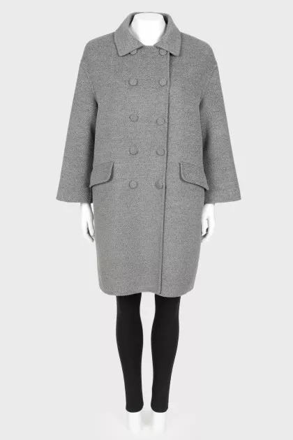 Double-breasted wool coat