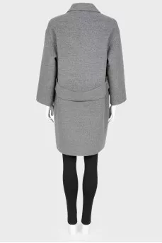 Double-breasted wool coat
