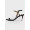 Suede sandals with golden chain