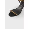 Suede sandals with golden chain