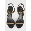 Suede sandals with golden chain