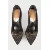 Mesh heels with leather weave