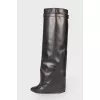 Leather boots on a hidden wedge