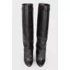 Leather boots on a hidden wedge