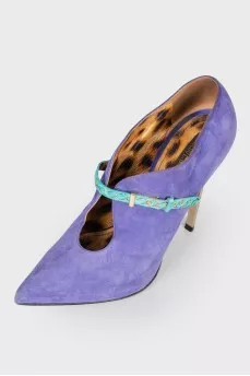 Pointed toecap suede ankle boots