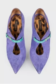 Pointed toecap suede ankle boots