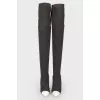 Textile over the knee boots with white toe