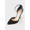 Silver figure heel shoes