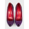 Snake embossed shoes