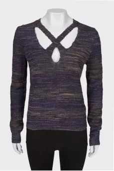 Purple sweater of a straight fit