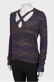 Purple sweater of a straight fit