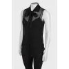 Translucent blouse with ties