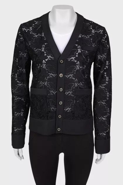 Lace jacket with a tag