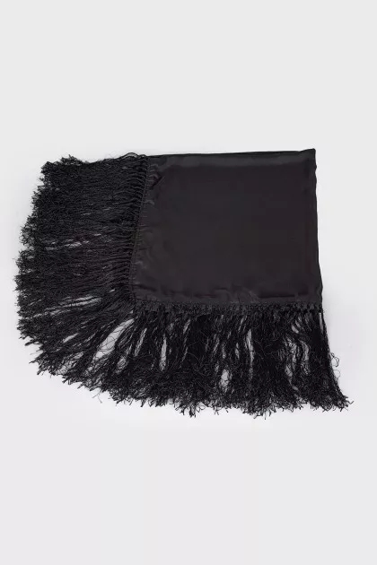Silk scarf with fringe