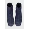 Suede blue ankle boots