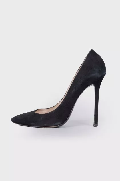 Suede black boats