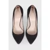 Suede black boats
