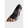 Leopard leather boats in leopard print