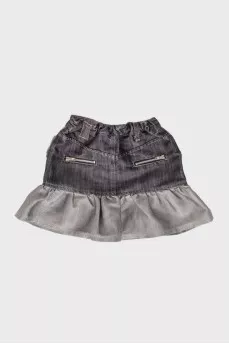 Children's denim skirt with frills