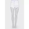 White ripped jeans shorts
