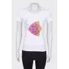 T -shirt with rhinestones