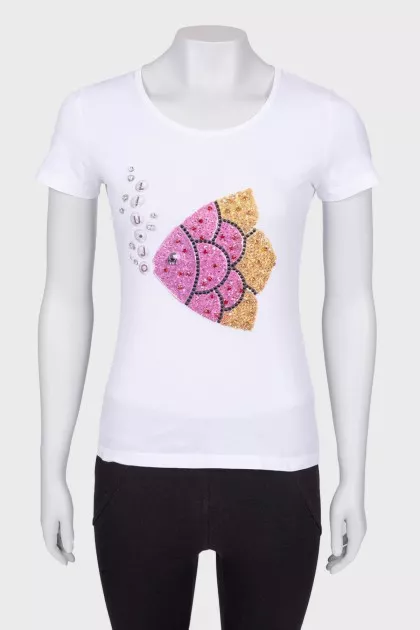 T -shirt with rhinestones